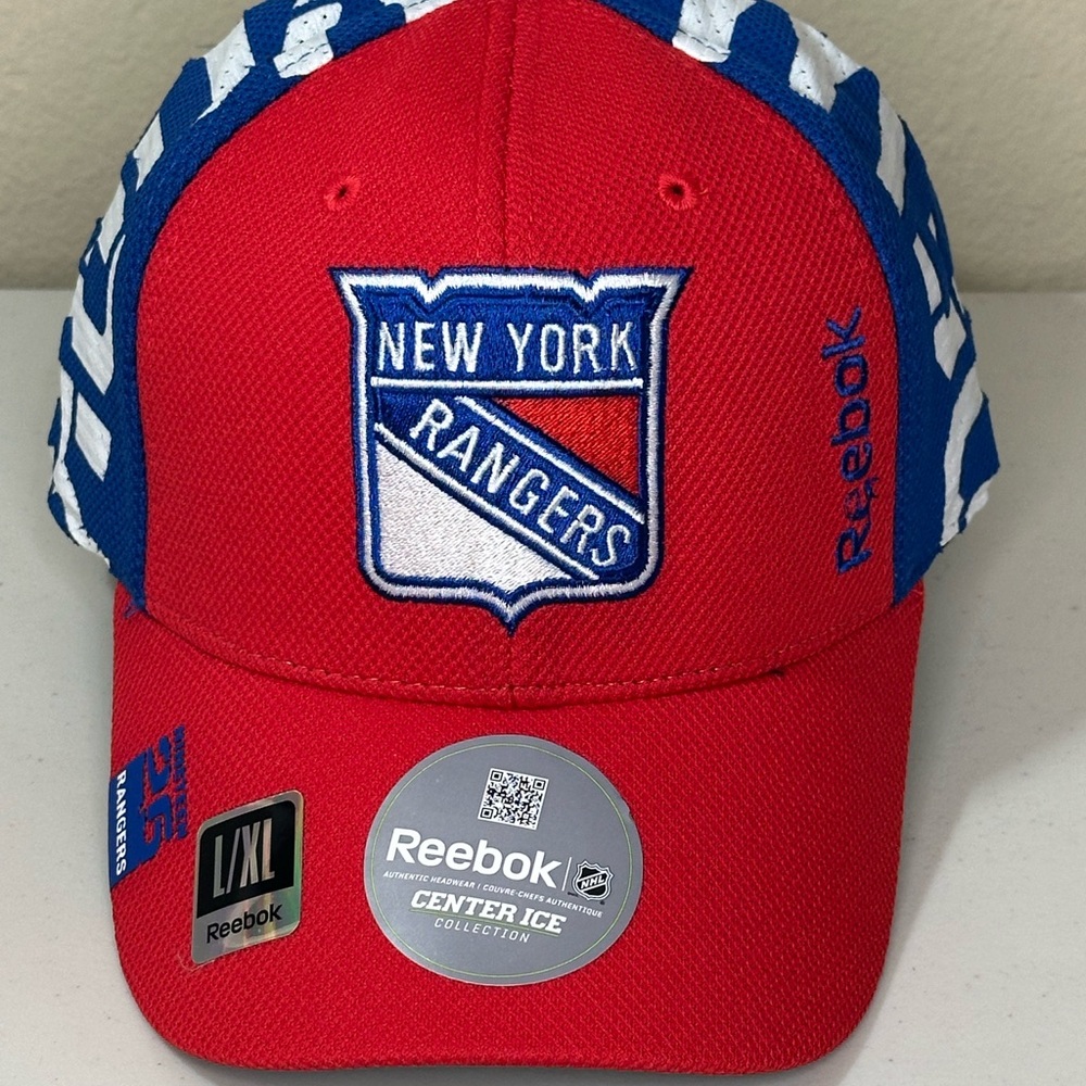 NHL New York Rangers Center Ice Reebok Fitted Flex Hat L/XL Brand New NWT